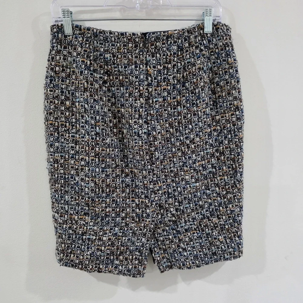 Talbots Womens Skirt Size Petite 4 Blue Tweed Wool Blend Pencil Professional